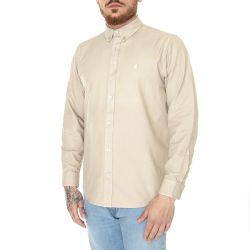 CARHARTT WIP-L/S Bolton Shirt Wall Garment Dyed - Camicia Uomo Beige