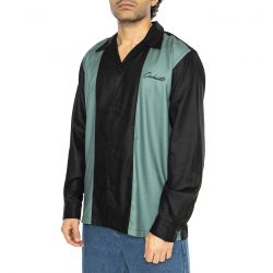 CARHARTT WIP-L/S Delaney Shirt Black / Silver Pine 