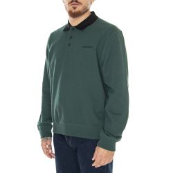 CARHARTT WIP-L/S Vance Rugby Shirt Discovery Green / Black - Polo Maniche Lunghe Uomo Verde