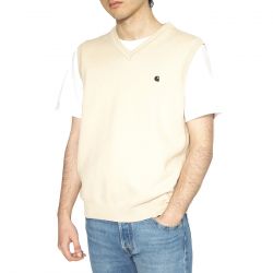 CARHARTT WIP-Madison Vest Sweater Fleur De Sel / Black - Gilet Uomo Beige