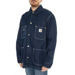 CARHARTT WIP-OG Chore Coat Blue /one wash - Giacca Denim Jeans Uomo Blu