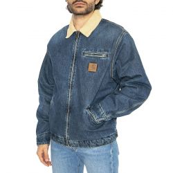 CARHARTT WIP-OG Detroit Jacket Blue / Dusty H Brown - Giacca Denim Jeans Uomo Blu