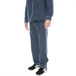 CARHARTT WIP-Orlean Pant Orlean Stripe, Blue / White /stone washed - Pantaloni Uomo Blu