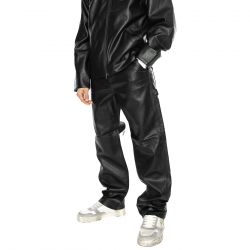 CARHARTT WIP-Single Knee Pant Black - Pantaloni Similpelle Uomo Neri