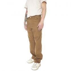 CARHARTT WIP-Single Knee Pant Hamilton Brown Rinsed - Pantaloni Denim Jeans Uomo Marroni