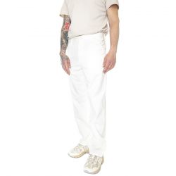 CARHARTT WIP-Single Knee Pant Off-White Rinsed - Pantaloni Denim Jeans Uomo Bianchi