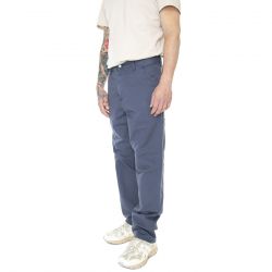 CARHARTT WIP-Single Knee Pant Storm Blue Garment Dyed - Pantaloni Uomo Blu