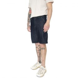 CARHARTT WIP-Single Knee Short Blue Rinsed - Bermuda Denim Jeans Uomo Blu