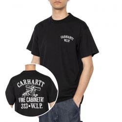 CARHARTT WIP-S/S Cabinetry T-Shirt Black / White - Maglietta Girocollo Uomo Nera