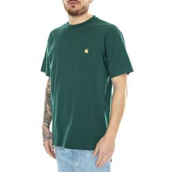 CARHARTT WIP-S/S Chase T-Shirt Chervil / Gold - Maglietta Girocollo Uomo Verde