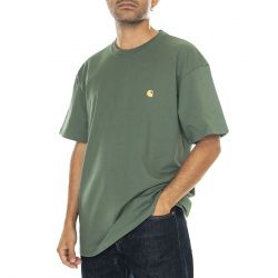 CARHARTT WIP-S/S Chase T-Shirt Duck Green / Gold - Maglietta Girocollo Uomo Verde