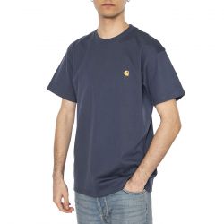 CARHARTT WIP-S/S Chase T-Shirt Dusky Blue / Gold