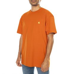 CARHARTT WIP-S/S Chase T-Shirt Turmeric / Gold - Maglietta Girocollo Uomo Arancione
