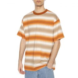 CARHARTT WIP-S/S Dashner T-Shirt Dashner Stripe, Pumpkin