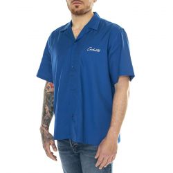 CARHARTT WIP-S/S Delray Shirt Acapulco / Wax - Camicia Maniche Corte Uomo Blu