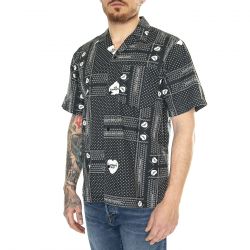 CARHARTT WIP-S/S Heart Bandana Shirt Heart Bandana Print, Black - Camicia Maniche Corte Uomo Multicolore