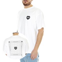 CARHARTT WIP-S/S Heart Bandana T-Shirt White / Black /stone washed