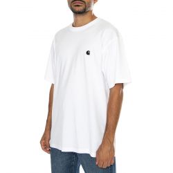 CARHARTT WIP-S/S Madison T-Shirt White / Black - Maglietta Girocollo Uomo Bianca
