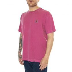 CARHARTT WIP-S/S Nelson T-Shirt Magenta /garment dyed - Maglietta Girocollo Uomo Viola