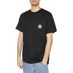CARHARTT WIP-S/S Pocket Heart T-Shirt Black / Red