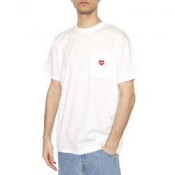 CARHARTT WIP-S/S Pocket Heart T-Shirt White / Red
