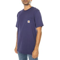 CARHARTT WIP-S/S Pocket T-Shirt Aura - Maglietta Girocollo Uomo Viola