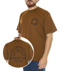 CARHARTT WIP-S/S Work Varsity T-Shirt Deep H Brown / Black