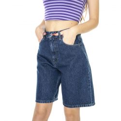 CARHARTT WIP-W' Brandon Short Blue Stone Washed - Bermuda Denim Jeans Donna Blu