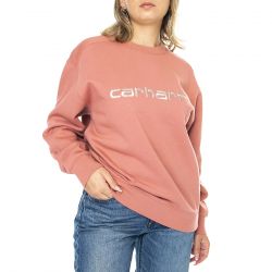 CARHARTT WIP-W' Carhartt Sweat Dusty Rose / Moonbeam - Felpa Girocollo Donna Rosa
