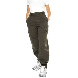 CARHARTT WIP-W' Collins Pant Office Green garment dyed - Pantaloni Donna Verde