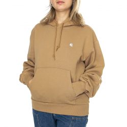 CARHARTT WIP-W' Hooded Casey Sweatshirt Peanut / Silver - Felpa con Cappuccio Donna Marrone