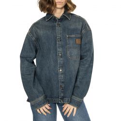 CARHARTT WIP-W' Lovilia Shirt Jac Blue - Camicia / Giacca Donna Denim Jeans Blu