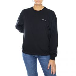 CARHARTT WIP-W' L/S Typeface T-Shirt Black / White - Maglietta Girocollo Maniche Lunghe Donna Nera-I028444.89.90.03