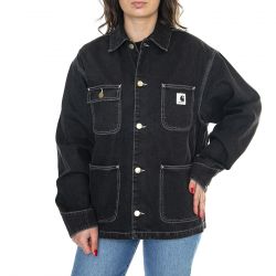 CARHARTT WIP-W' OG Michigan Coat Black /stone washed - Giacca Denim Jeans Donna Nera