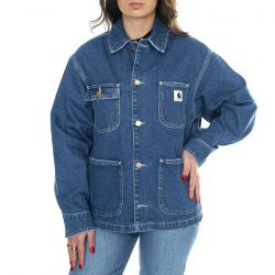 CARHARTT WIP-W' OG Michigan Coat Blue /stone washed - Giacca Denim Jeans Donna Blue