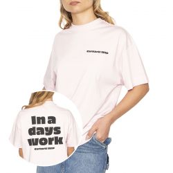 CARHARTT WIP-W' S/S Day Off T-Shirt Air Pink / Black - Maglietta Girocollo Donna Rosa