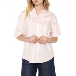CARHARTT WIP-W' S/S Jaxon Shirt Air Pink / White - Camicia Maniche Corte Donna Rosa