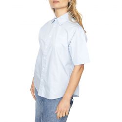 CARHARTT WIP-W' S/S Jaxon Shirt Air Sky / White - Camicia Maniche Corte Donna Blu