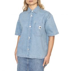 CARHARTT WIP-W' S/S Lovilia Shirt Blue - Camicia Maniche Corte Donna Blu