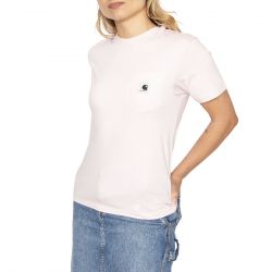 CARHARTT WIP-W' S/S Pocket T-Shirt Air Pink - Maglietta Girocollo Donna Rosa