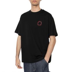 CAT-Circle Logo T-Shirt Black - Maglietta Girocollo Uomo Nera
