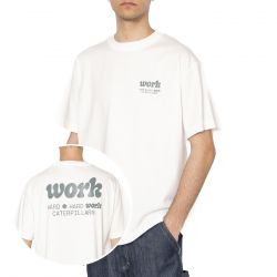 CAT-Worker T-Shirt White - Maglietta Girocollo Uomo Bianca