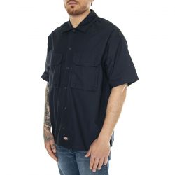 Dickies-Fisherville Shirt Dark Navy - Camicia Maniche Corte Uomo Blu