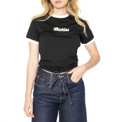 Dickies-Lewiston Ringer SS Tee W Black - Maglietta Girocollo Donna Nera