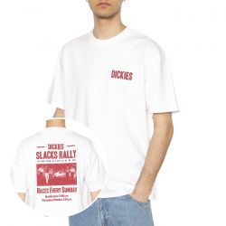 Dickies-Slacks Rally SS Tee White - Maglietta Girocollo Uomo Bianca