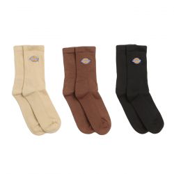 Dickies-Valley Grove Cappuccino - Set da Tre Paia di Calzini Multicolore