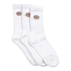 Dickies-Valley Grove Embroidered Socks - White - Set da Tre Paia di Calzini Bianchi con Logo-DK0A4X82WHX1