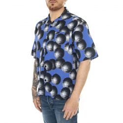 Edwin-Dots Shirt SS Blue - Camicia Maniche Corte Uomo Blu