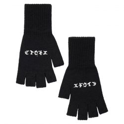 Edwin-Knitted Mittens Black - Guanti Neri