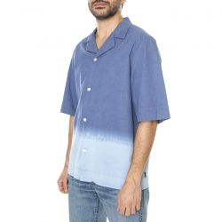 Edwin-M' Clean II Shirt SS Blue - Camicia Maniche Corte Uomo Blu / Multicolore